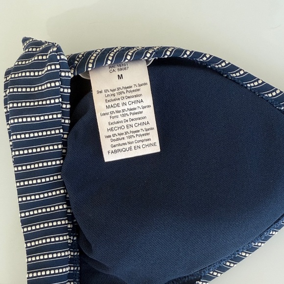 Jessica Simpson Navy Striped Bikini with Gold Accents - Picture 3 of 5